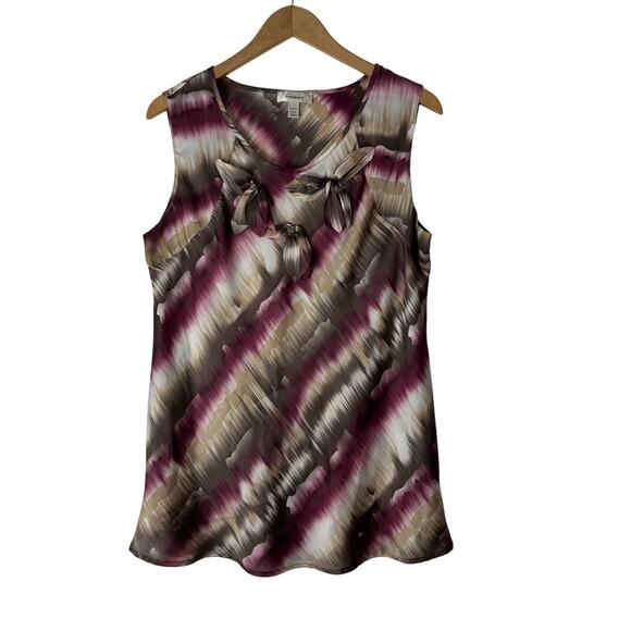 Dressbarn Sleeveless Blouse Womens 14/16 Satin Feel Career Office Work Flowy Top - Picture 1 of 6